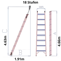 Professionelle Regalleiter mit Rollen auf Schiene - Ami-hauteur.com