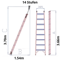 Professionelle Regalleiter mit Rollen auf Schiene - Ami-hauteur.com