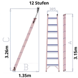 Professionelle Regalleiter mit Rollen auf Schiene - Ami-hauteur.com