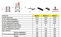 Teleskopgerüst mit Seilzug 7,00 m - MEGA 3.5