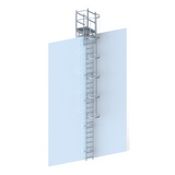 Steigleiter mit Rückenschutzkorb 7000 mm Attikaausstieg 725 mm
