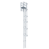Steigleiter mit Rückenschutzkorb 8000 mm Attikaausstieg 725 mm