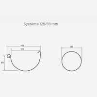 Dachrinnen-Komplettset 3 m für eine Dachseite / Stahl / Abwicklung 250