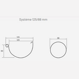 Dachrinnen-Komplettset 3 m für eine Dachseite / Stahl / Abwicklung 250