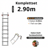Dachleiter mit Haken komplett aus Aluminium, Produktansicht