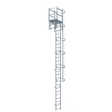 Steigleiter mit Rückenschutzkorb 7000 mm Attikaausstieg 725 mm