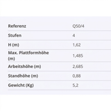 Stufenstehleiter 4 Stufen - Baustellen-Serie Ausstellungsmodell