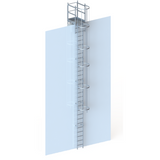 Steigleiter mit Rückenschutzkorb 8000 mm Attikaausstieg 725 mm