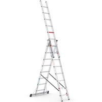 Mehrzweckleiter 3-teilig / 3 x 8 Sprossen / 2,44 m - 5,79 m