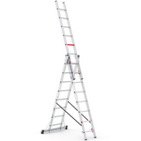 Mehrzweckleiter 3-teilig / 3 x 8 Sprossen / 2,44 m - 5,79 m