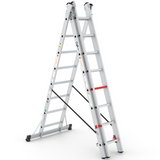 Mehrzweckleiter 3-teilig / 3 x 8 Sprossen / 2,44 m - 5,79 m