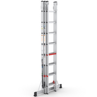 Mehrzweckleiter 3-teilig / 3 x 8 Sprossen / 2,44 m - 5,79 m
