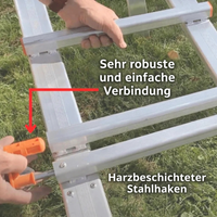 Dachleiter aus Aluminium mit Haken – Komplettset 5,90 m in 3 Teilen (Haken + 3 m + 2 m)