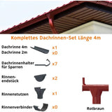 Dachrinnen-Komplettset 3 m für eine Dachseite / Stahl / Abwicklung 250