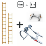 Holz-Dachleiter – Kit 7 m (4 m + 3 m + Verbindungsstück)