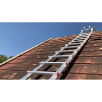 Dachleiter ganz aus Aluminium mit Haken – Komplettset 5,90 m in 5 Teilen (Haken + 4 x 1,25 m)