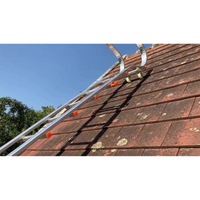 Dachleiter ganz aus Aluminium mit Haken – Komplettset 5,90 m in 5 Teilen (Haken + 4 x 1,25 m)