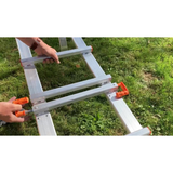 Dachleiter aus Aluminium mit New Hook 65 – Komplettset 5,65 m in 5 Teilen (Haken + 4 x 1,25 m)