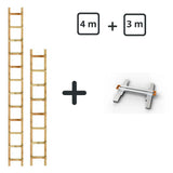 Holzdachleiter-Set 7 m (4 m + 3 m) mit Verbindung – Fertigungsfehler