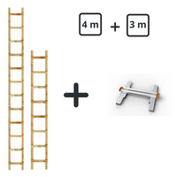 Holz-Dachleiter – Kit 7 m (4 m + 3 m + Verbindungsstück)