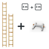 Holz-Dachleiter – Kit 7 m (4 m + 3 m + Verbindungsstück)