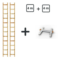 Holzdachleiter-Set 8 m – 4 m + 4 m + Verbindung – Fertigungsfehler