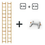 Holzdachleiter-Set 8 m – 4 m + 4 m + Verbindung – Fertigungsfehler