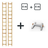 Holz-Dachleiter – Komplettset 8 m (4 m + 4 m + Verbindung)