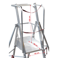Teleskop-Stehleiter Baustellennorm Arbeitshöhe 2,95-3,48 m – 6 Stufen