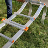 Aluminium-Dachleiter mit Haken - Komplettset 5,40 m in 3 Teilen (Haken + 3 m + 1,50 m)