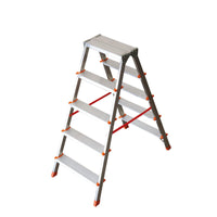 Doppelseitige Aluminium-Trittleiter 5 Stufen