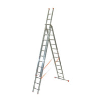 Mehrzweckleiter - 3-teilig / 3 x 12 Sprossen / 3,83 m - 8,92 m
