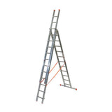 Mehrzweckleiter 3-teilig / 3 x 11 Sprossen / 3,53 m - 8,32 m