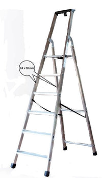 Stufenstehleiter 4 Stufen - Baustellen-Serie Ausstellungsmodell