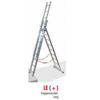 Mehrzweckleiter 3-teilig / 3 x 9 Sprossen / 2,58 m - 5,94 m