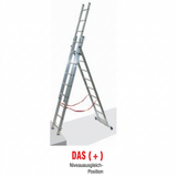 Mehrzweckleiter 3-teilig / 3 x 12 Sprossen / 3,42 m - 8,18 m