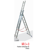 Mehrzweckleiter 3-teilig / 3 x 11 Sprossen / 3,14 m - 7,06 m