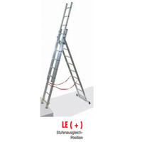 Mehrzweckleiter 3-teilig / 3 x 8 Sprossen / 2,30 m - 5,10 m