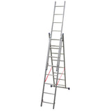 Mehrzweckleiter 3-teilig / 3 x 8 Sprossen / 2,30 m - 5,10 m