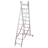 Mehrzweckleiter 2-teilig / 2 x 9 Sprossen / 2,58 m - 4,26 m