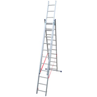 Mehrzweckleiter 3-teilig / 3 x 11 Sprossen / 3,14 m - 7,06 m