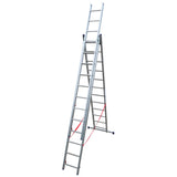 Mehrzweckleiter 3-teilig / 3 x 12 Sprossen / 3,42 m - 8,18 m