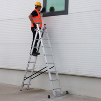 Mehrzweckleiter 2-teilig / 2 x 12 Sprossen / 3,35 m - 6,06 m