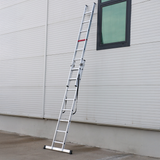Mehrzweckleiter 2-teilig / 2x8 Sprossen / 2,44 m - 4,12 m
