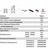 Teleskopgerüst 5,40 m – 9 Stufen TO 3.4