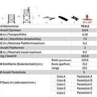 Teleskopgerüst 8,20 m – 14 Sprossen TO 6.2