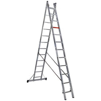 Mehrzweckleiter 2-teilig / 2 x 12 Sprossen / 3,35 m - 6,06 m