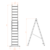 3-in-1-Leitergerüst – Arbeitshöhe 4,90 m