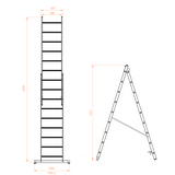 3-in-1-Leitergerüst – Arbeitshöhe 4,90 m