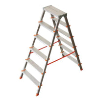 Marchepieds double accès – 6 marches en aluminium sur fond blanc